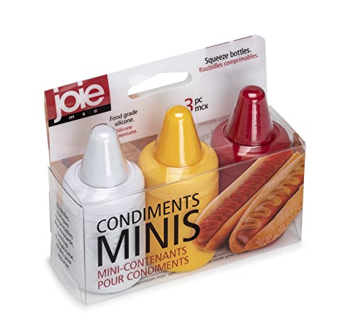 Joie Condiment Mini Squeeze Bottles with Nozzle Caps Set of 3