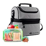 Bluelander Lonchera Portátil para Adulto, Dos Pisos Aislamiento Térmico, Bolsa Hielera de Almuerzo para Hombre y Mujer...