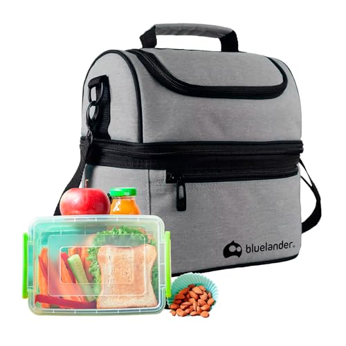 El Mejor Listado de Loncheras tupperware los 5 más buscados. 36 Bluelander Lonchera Portátil para Adulto, Dos Pisos Aislamiento Térmico, Bolsa Hielera de Almuerzo para Hombre y Mujer con Asas, Correa Ajustable Para Hombro, Impermeable y...