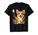 Corgi Howling at The Moon Vintage 90s Retro Style Graphic T-Shirt