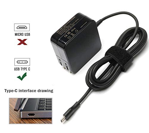 45W Usb C Type-C Quick Charger For Asus Chromebook C302 C302C C302Ca Acer Chromebook Spin 11 13 15 Cp311 Cp315 Cp713 Hp Spectre X360 13-V111Dx 13-V011Dx 13-W023Dx 13-W013Dx Adapter Power Cord #TOP3