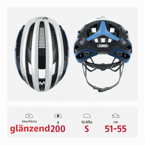 ABUS Rennradhelm AirBreaker - High-End Fahrradhelm für den professionellen Radsport - für Damen und Herren - Blau/Weiß, Größe S – Ansicht 5