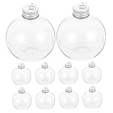 RUNROTOO 10pcs Christmas Spherical Bottle Milk Water Bottle Circles Water Bottles Plastic Juice Bottles Party Juice Bottles Plastic Candy Jar Christmas Booze Ball Empty Plastic Bottles Seal