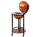 Chic-Product Antique Style 16th Century Italian Rack 36 Inch Wood Globe Wine Liquor Bar Stand with Bottle Shelf A Unique Outlook Will Bring Highlight to Your Lifestyle
