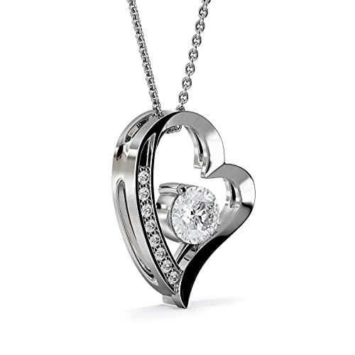 Beautiful Gift for Daughter From Dad - 'Never Forget That I Love You' Necklace - 14K White Gold Finish With Inspirational Message Card and Luxury Box3
