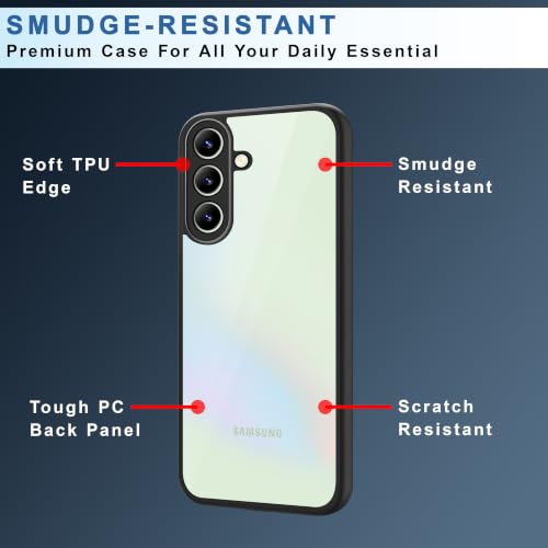 Image of CEDO Backcover for Samsung Galaxy A37 (5G) | Camera Protection Bump Shockproof Edge | Ultra Hybrid Transparent Acrylic Clear TPU+PC Hard Backcase Cover (Black)