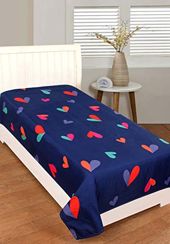 Image of Glace Cotton 160 TC Single Bed Sheets Blue