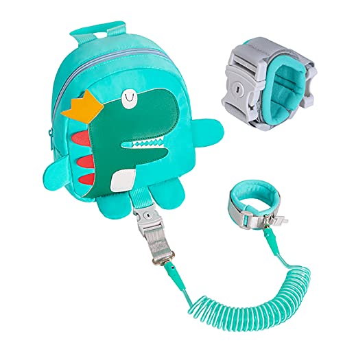 EIBTO Anti-Lost Rope Dinosaur Backpack,Toddler Leash Walking Belt, 2 in 1 Infant Belt with Backpack and Anti-Lost Wrist Link, Anti-Lost Rope for Children, Anti-Lost Wrist Strap with Safety Lock