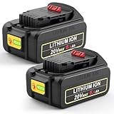 ARyee 2Pack 20V 6.0Ah Dewalt Battery Replacement Compatible with Dewalt 20V MAX XR Tools DCB200, DCB201, DCB203, DCB204, DCB205, DCB181, DCB180, DCB206, DCD/DCF/DCG Series Cordless Power Tools