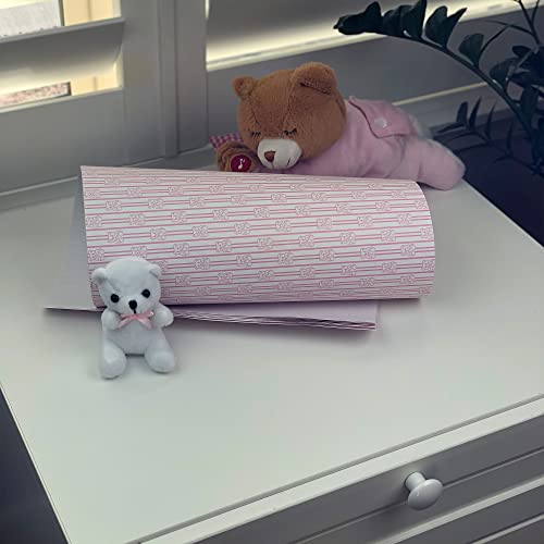 Scentennials Scented Drawer And Shelf Liners - Pink Teddy Bear Print - 8 Sheets 16.5 X 22 Inch Non-Adhesive - Perfect For Closet Shelves And Nursery Dresser Drawers (Baby Powder) #TOP2