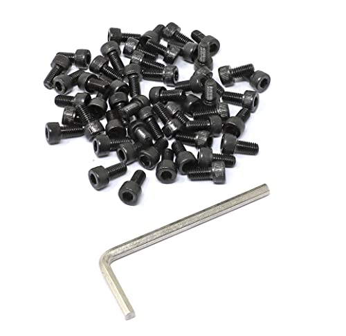 Image of iexcell 50 Pcs M5 x 10 Thread Pitch 0.8 mm Alloy Steel 12.9 Grade Hex Socket Head Cap Screws Bolts Kit, Black Oxide Finish