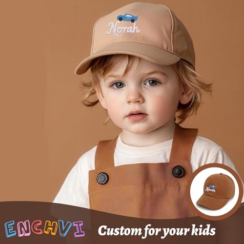 Image of Personalized Baby Infant Baseball Cap Custom Boys Girls Embroidered Sun Hat Custom Trucker Hats for Toddler Kids