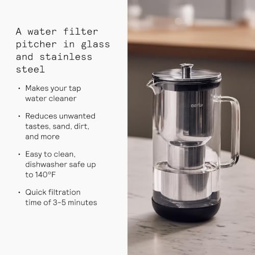 Aarke Purifier - Glass & Stainless Steel Water Filter Pitcher, 81oz - Image 4