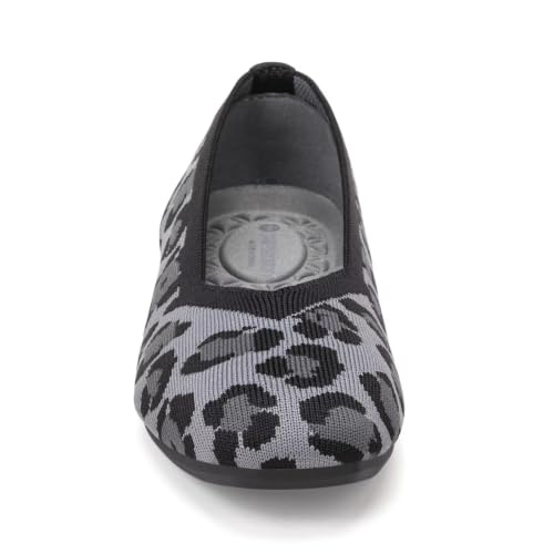 Image of Frank Mully Women Square Toe Flat Shoes Comfortable Knitted Flats | Walking Shoes