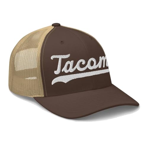 Tacoma Hat Tacoma Trucker Hat Baseball Script Embroidered Cap Vintage Sports Mesh Gift Headwear