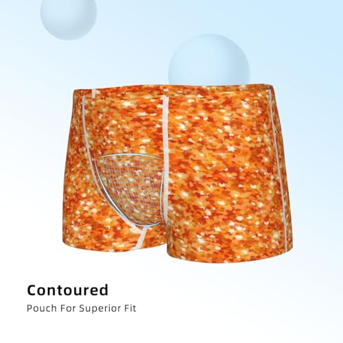 Boys' Cotton Boxer Brief Soft Underwear-Orange Glitter4