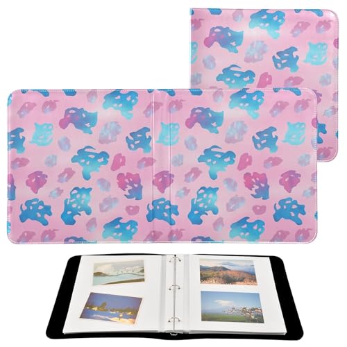 Impresión holográfica de leopardo en degradado, álbumes de fotos, álbumes de fotos, autoadhesivos, para fotos de todos los tamaños, fotos de 4 x 6, 5 x 7, 6 x 8 pulgadas