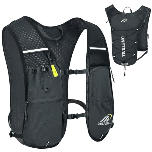 ONETOALL Laufweste Damen, Leichter Trinkrucksack Laufen Herren 6L, Runing Vest Reflektierend für Jogging, Trailrunning, Fahrrad, Marathon, Motorrad, nur 150g