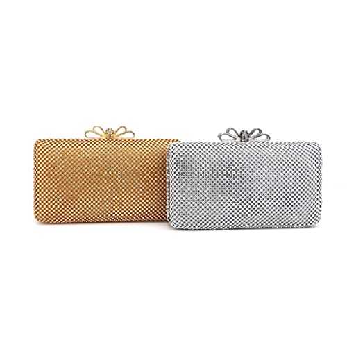 Feer Bow Metal Evening Bags With Diamonds Day Clutch Party Shoulder Chain Handbags Purse (Color : E, Size : 1) #TOP1