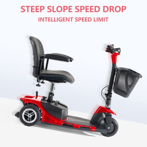3 Wheel Mobility Scooter, Electric Power Mobile Wheelchair For Seniors Adult With Lights Collapsible And Compact Duty Travel Scooter W/Basket And Extended Battery #TOP4