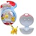 Bandai figurina Clip 'N' Go – 1 Poké Ball + 1 Minifigure 5 cm Pikachu – Accessorio per Travestimento in addestratore Pokémon, JW0151