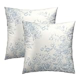 Mweet Fundas de almohada vintage con estampado floral chinoiserie de 40.6 x 40.6 cm,
