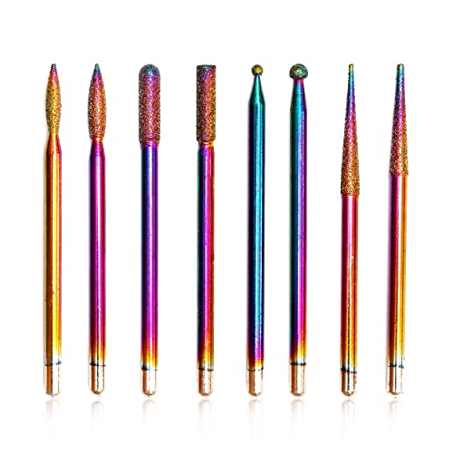 Boxgrove 8-Piece Professional Multicolor Nail Drill Bit Set for Manicure and Pedicure