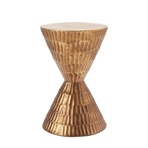 Christopher Knight Home Dari 21"H Lightweight Concrete Outdoor Side Table, Hourglass Shaped Patio End Table Geometric Patterns, MGO Outdoor Coffee Table, No Assembly Garden Plant Stand Indoor, Copper by Christopher Knight Home - Used condition - Image 6