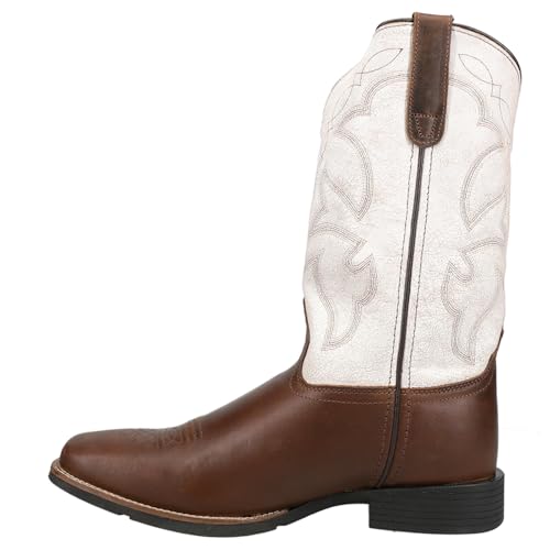 Image of ROPER Mens Monterey Embroidered Square Toe Pull On Casual Boots Mid Calf