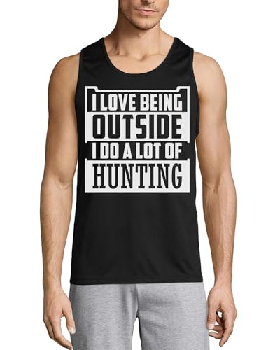 Débardeur homme en coton noir pour sorties nature et journées de chasse