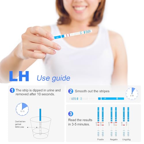 Image of 55 Ovulation Test Strips and 25 Pregnancy Test Strips 10mIU /mL Combo Kit for Women-with 70 Urine Cups (55 LH + 25 HCG)