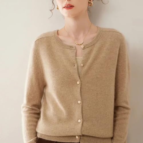 Women Long Sleeve Cashmere Knitted Open Cardigan Loose Comfortable Warm Crew Neck Tops for Winter2