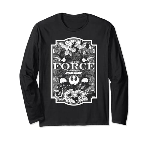 T-shirt Star Wars Floral Force noir manches longues vêtement coton imprimé original