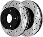 AutoShack PR65187LR Front Drilled Slotted Brake Rotors Black Pair of 2 Driver and Passenger Side Replacement for Chevrolet Volt Bolt EV Bolt EUV 2011-2019 Cruze 2012-2020 Sonic 2016 Cruze Limited FWD