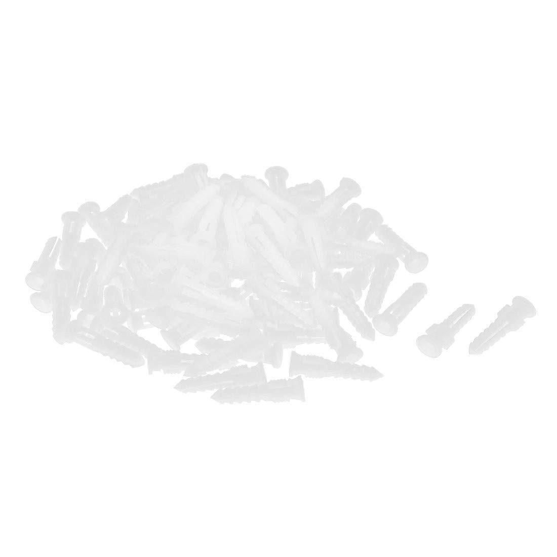New Lon0167 30mm Length Featured Plastic Expansion Bolt reliable efficacy Wall Drywall Anchor White 100pcs(id:408 c8 dc cde)