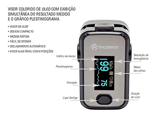 OXÍMETRO PORTÁTIL DE PULSO DE DEDO INCOTERM