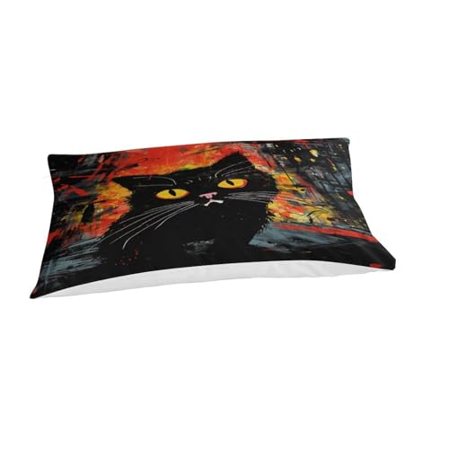 Housse de couette chat 3D parure de lit microfibre 135x200