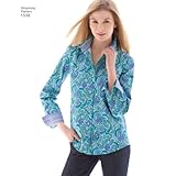 Simplicity Sewing Pattern 1538: Misses' Button Front Shirt, Size H5, Paper, White, H5 (6-8-10-12-14) US1538H5 - Image 4