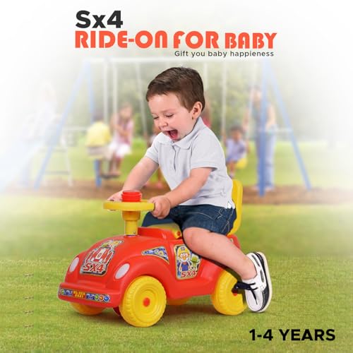 Toy Plus SX4 Rider Car| Ride-on Baby Car |Toy Car|Push Car | Swing Car |Kids Power Wheel Ride on Car for Children/Kids |Toy Baby Car Suitable for Boys & Girls (Red & Yellow) - Image 4