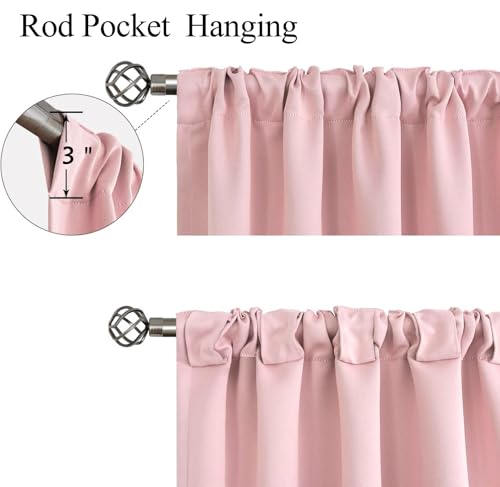 Image of Back Tab Blackout Curtains Custom Size, Modern Aesthetic Room Darkening Light Filtering Curtains Bedroom Nursery Light Blocking Drapes for Living Room, Lightweight & Soft Window Treatments