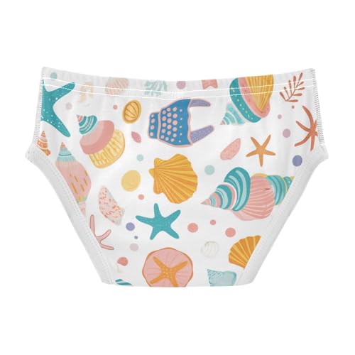 KLL Seashells Different Shapes and Starfish Toddler Boy Pure Cotton Athletic Underwear Cute Children Panties2