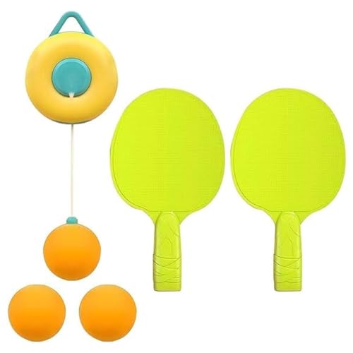 Image of BELOXY Kids Indoor Hanging Table Tennis Trainer Set, 2 Rackets & 3 Balls, Adjustable Height Self Training Game (Pack of 1)