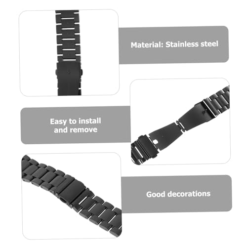 Correa de acero inoxidable 22mm estilo clásico negro para Watch 3 3