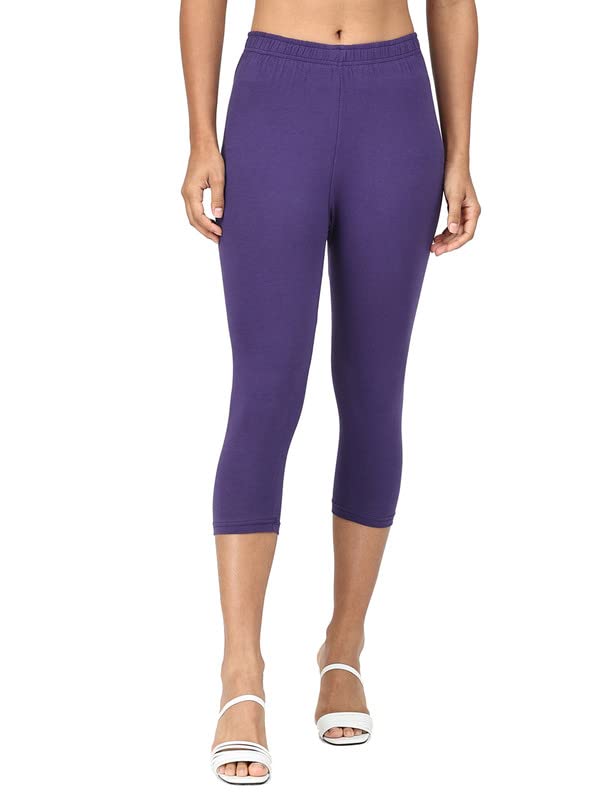 Image of Robinbosky Premium Stretchable Cotton Capri Legging for Women | Suitable for Formal wear & Casual wear | High-End Elastic Makes. The Leggings Squat Proof and Durable for Travel, Yoga, & Workout.