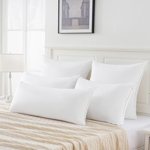 Image of Oubonun 26 inchx26 inch Throw Pillow Insert - 100% Cotton Cover, Plush and Supportive Decorative Pillow Insert, Cushion Inner for Couch, Sofa, Bed, Chair- Pack of 1