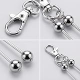 PIPITREE 30 Pcs Beadable Keychains Bars Beaded Keychain Keychain Making Kit Bulk Blank Metal Chain Making Kit with Swivel Lobster Clasp for Beads DIY Craft Gift Women Men Silver