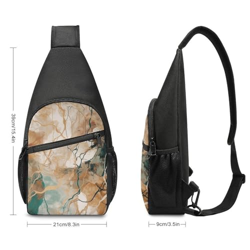 Bolso Sling para Mujer y Hombre Crossbody Pequeño Dorado miniatura 3