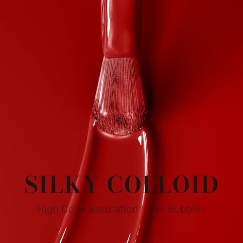 Image of MelodySusie Cherry Red Gel Nail Polish,0.5 Fl Oz Soak Off UV LED Ruby Dark Red Gel Polish Christmas Gift for Women Nail Art Manicure Salon DIY Nail Design Decoration at Home-072-A2806