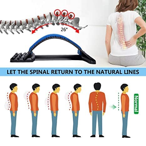 Krupasadhya back pain relief product back stretcher, spinal curve back relaxation device, multi-level lumbar region back support for lower and upper muscle pain relief, back massage for bed chair and car Krupasadhya back pain relief product back stretcher, spinal curve back relaxation device, multi-level lumbar region back support for lower and upper muscle pain relief, back massage for bed chair and car