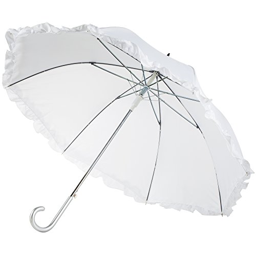 totes Women's Auto Open Ruffle Stick Umbrella Home Garden Parasols Rain Umbrellas